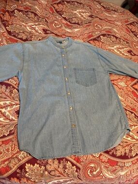 Light Wash Denim Button-Up Shirt